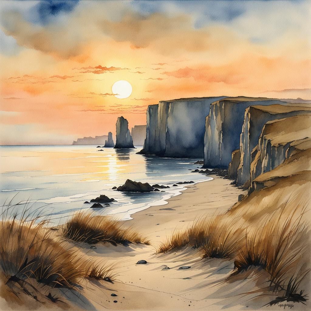 coastal cliffs sunset  by @Paulo