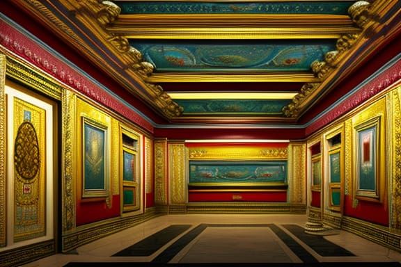 Metropolitan Palace. HDR detailed painting photorealistic de...