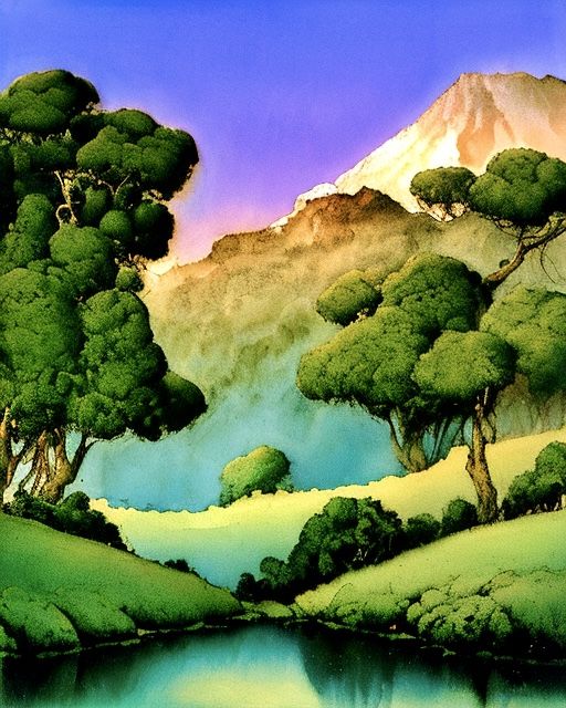 In the style of Parrish