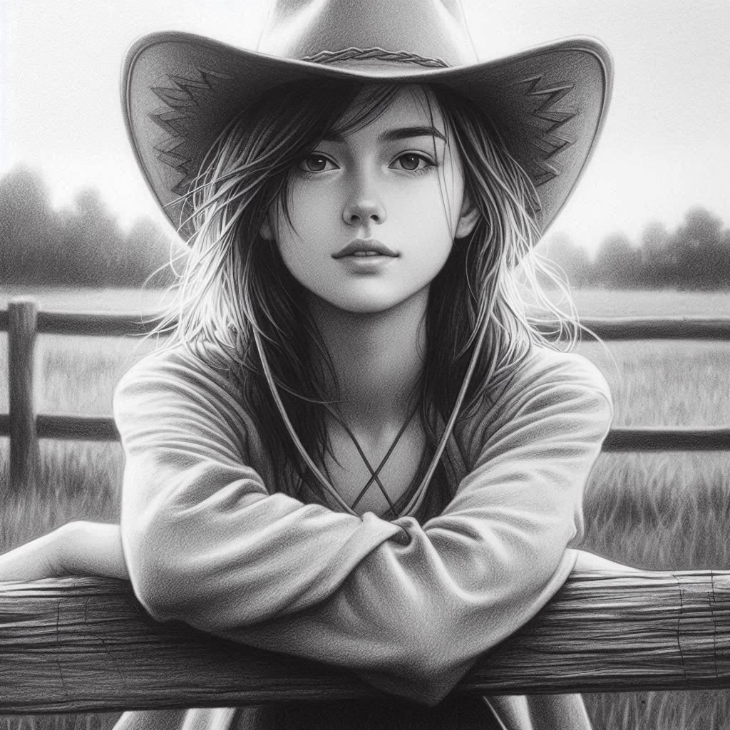 Drawing of a country girl