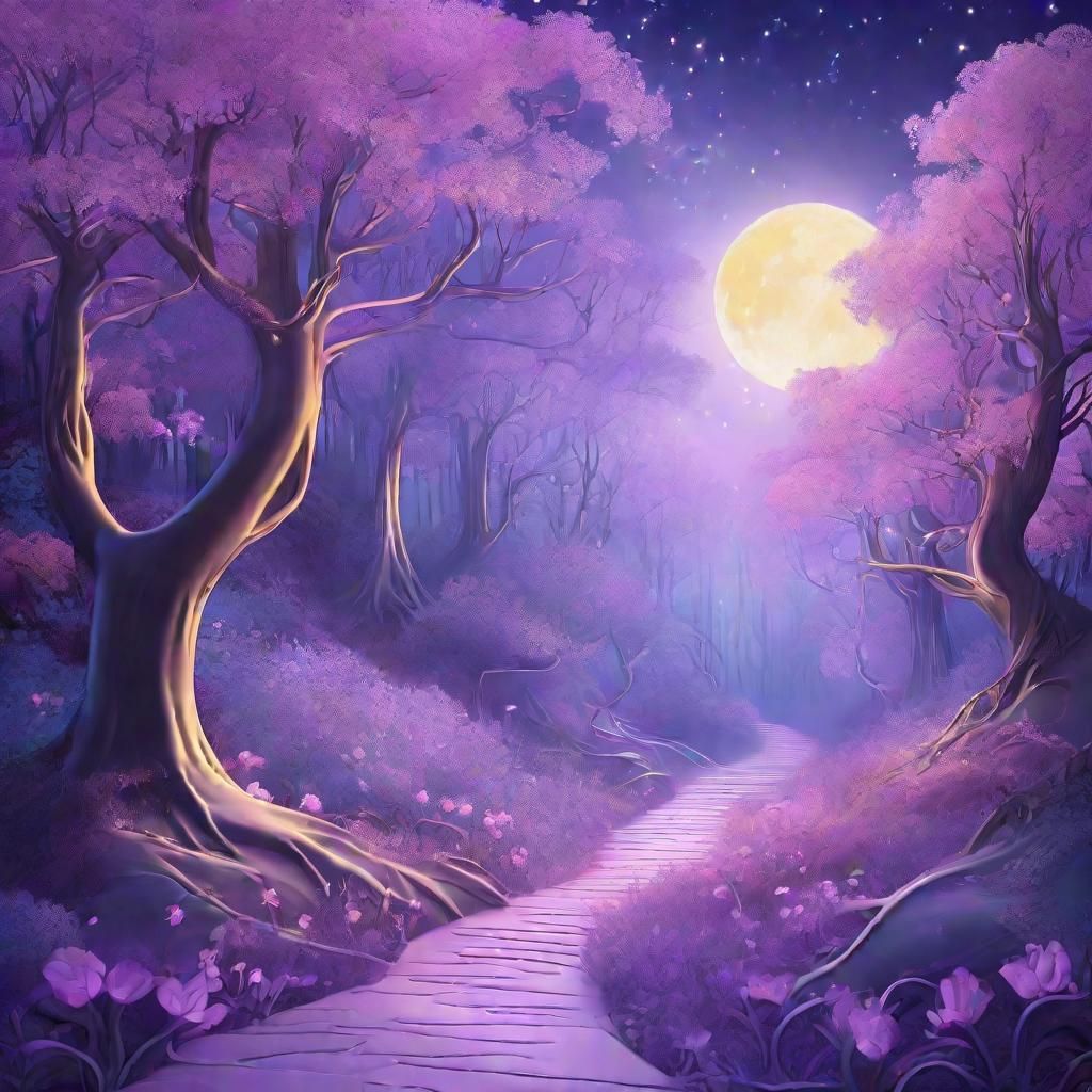 Ethereal Fantasy World Under Full Moon