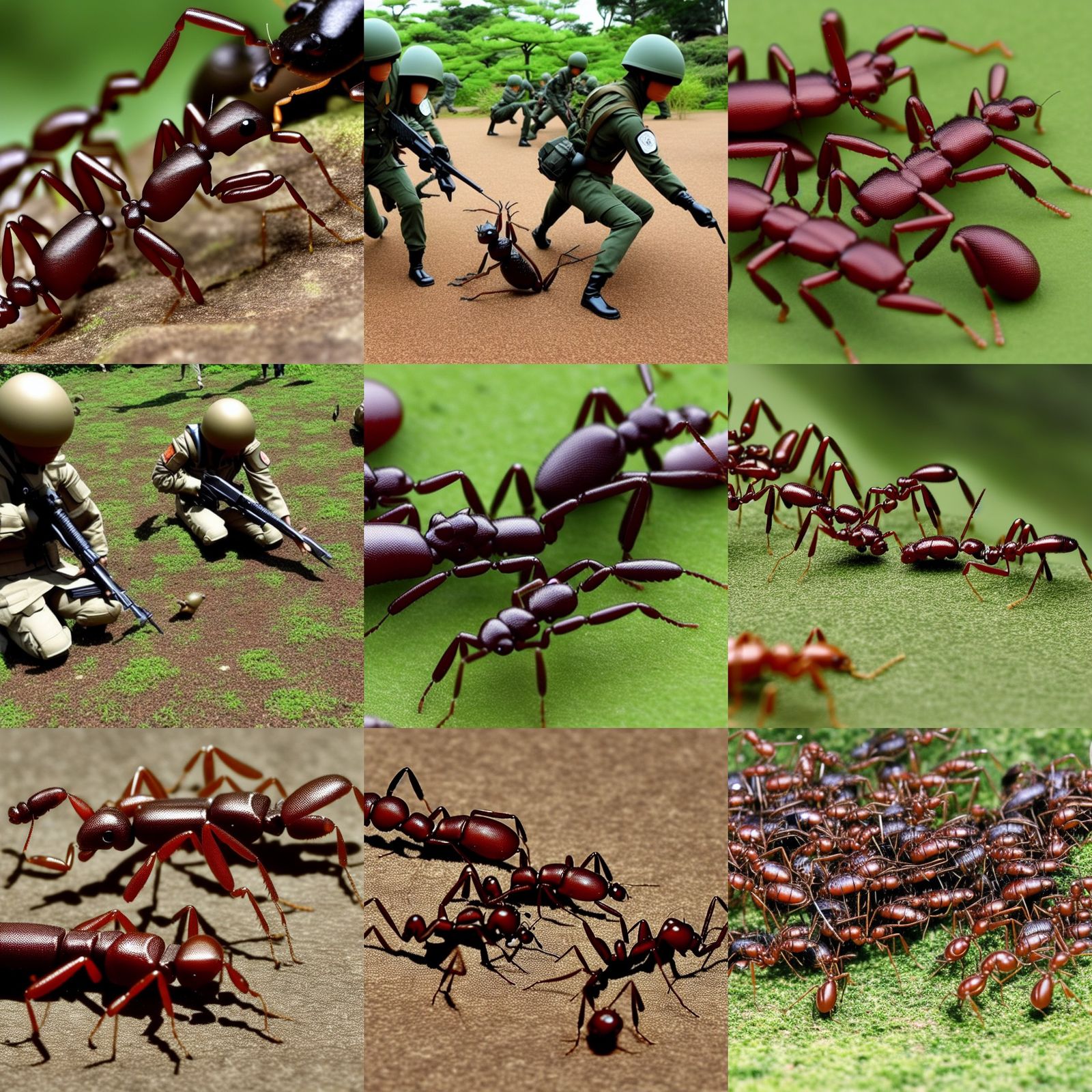 Japanese self defence force fighting giant ants