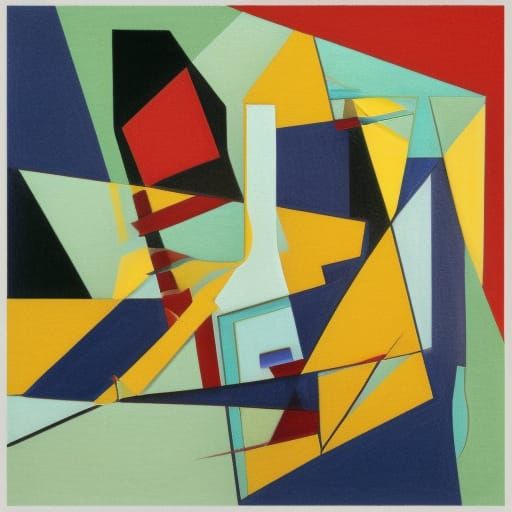 Cubist Telescope View of Starry Night Sky