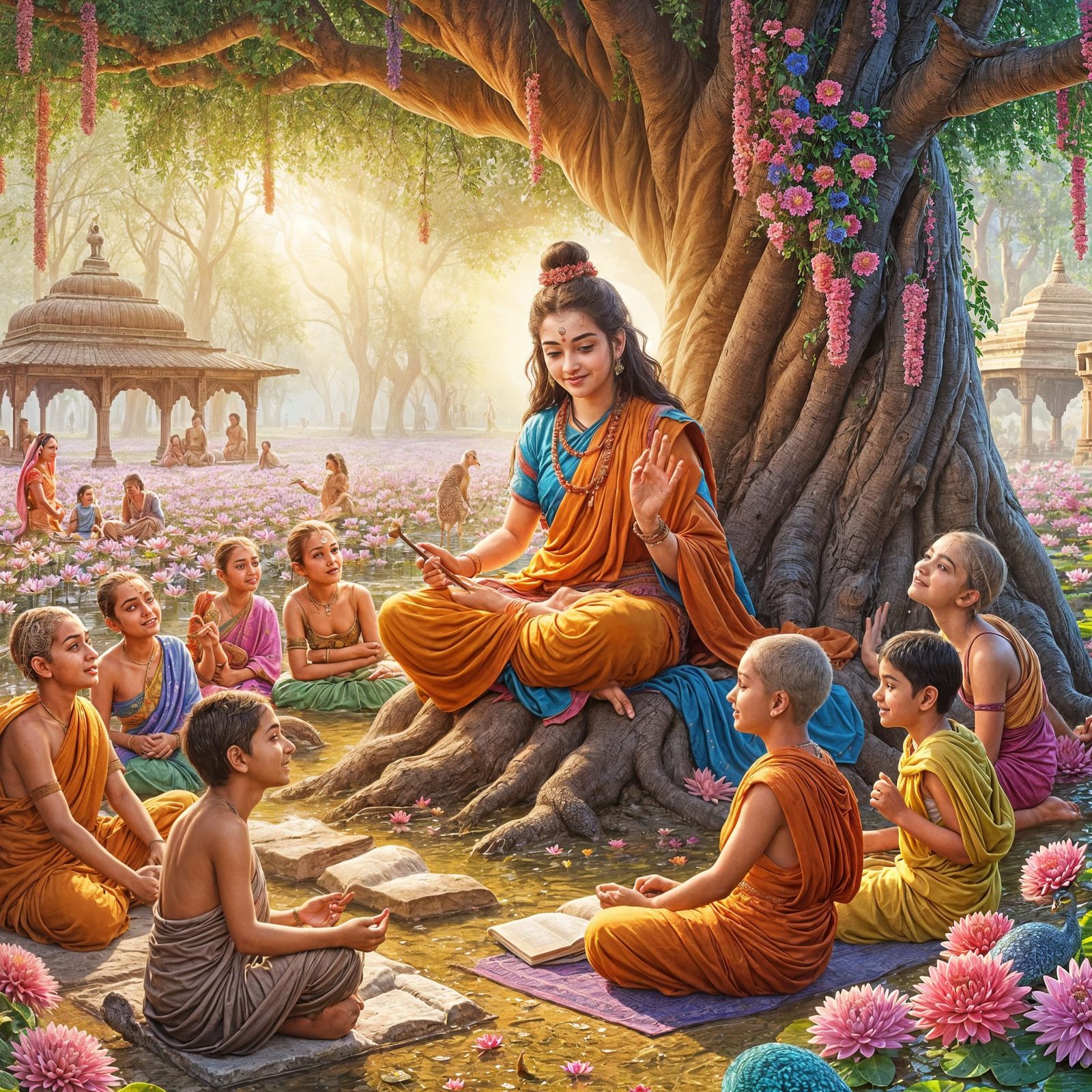 Guru teaching students