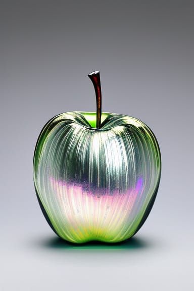 Glass apple, iridescent and glossy  by @Mairi Thompson