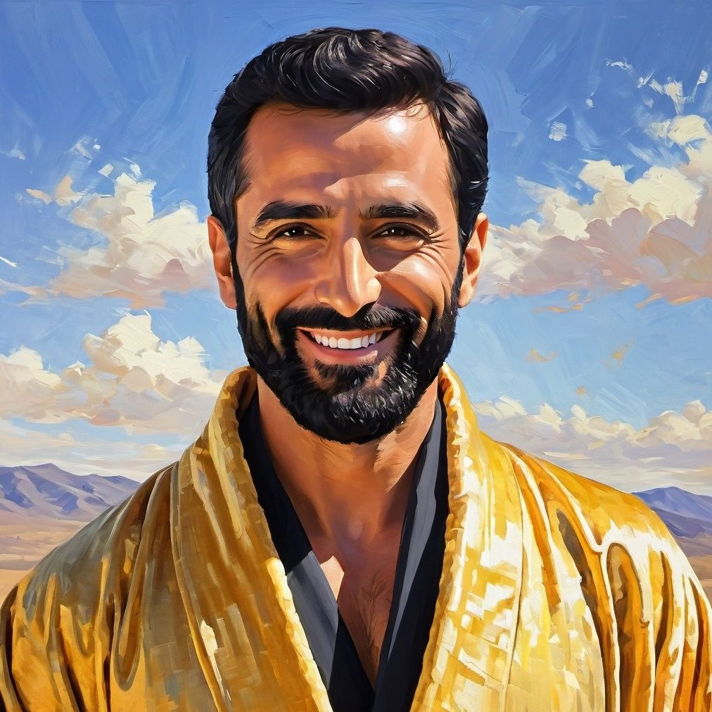 Gold ·  a handsome bearded man wearing a golden robe