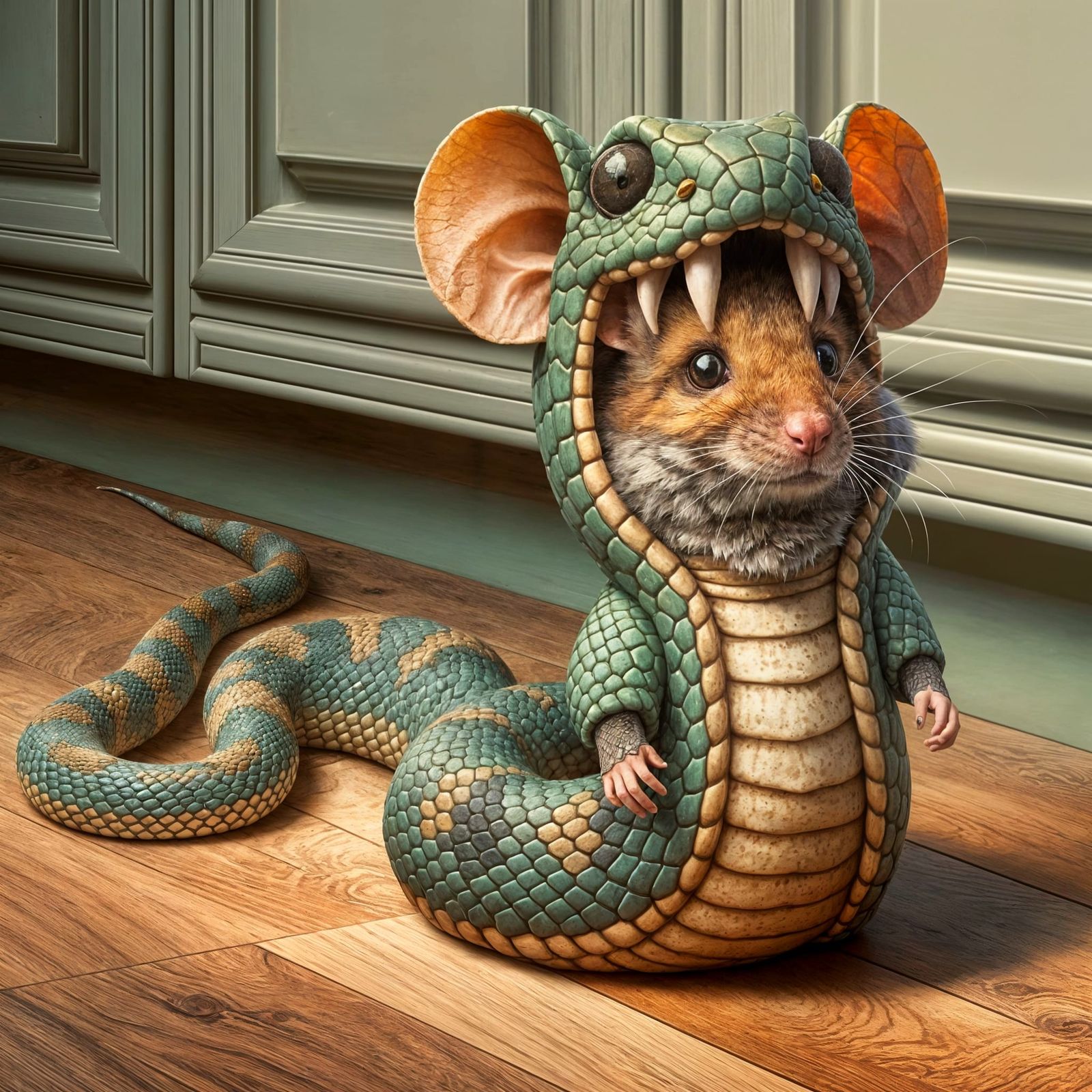 The Mouse Masquerading as a Snake  by @Maree