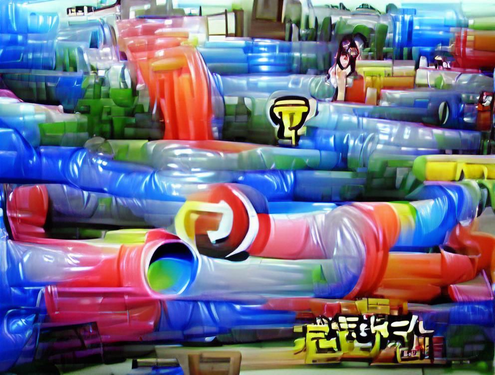 colorful giant playround tubes anime