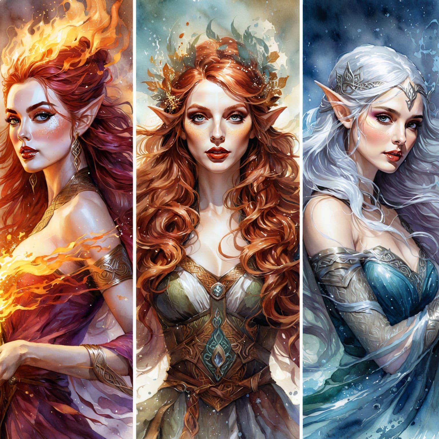 The elemental masters 🔥🌳💨