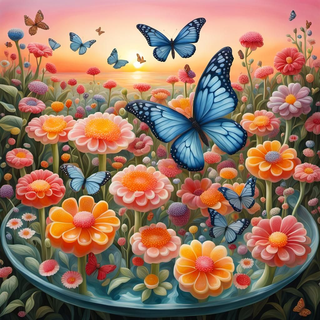 Jardin fleuris de papiillon  by @DyoArt4 