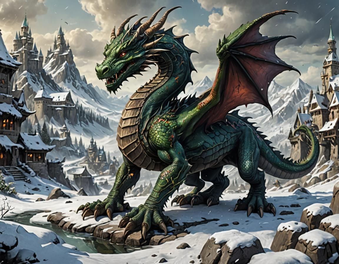 Dragon in the Land of Snows, ugly, tiling, poorly drawn hand...