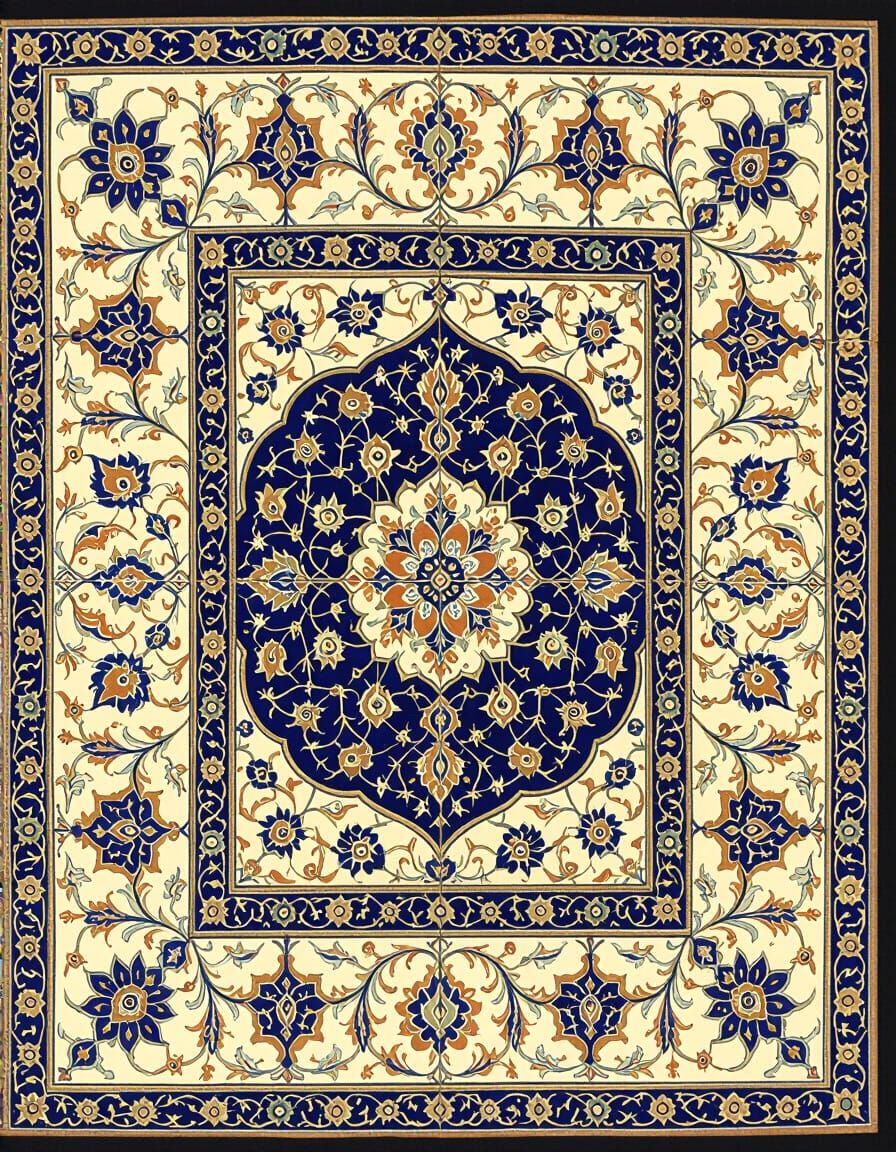 Ornate Writing Page with Crown in Fantasy Art Style