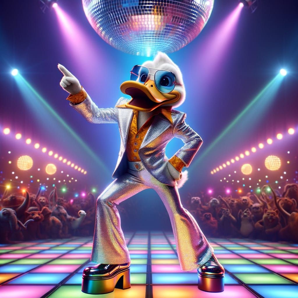 dancing with the disco ball spinning