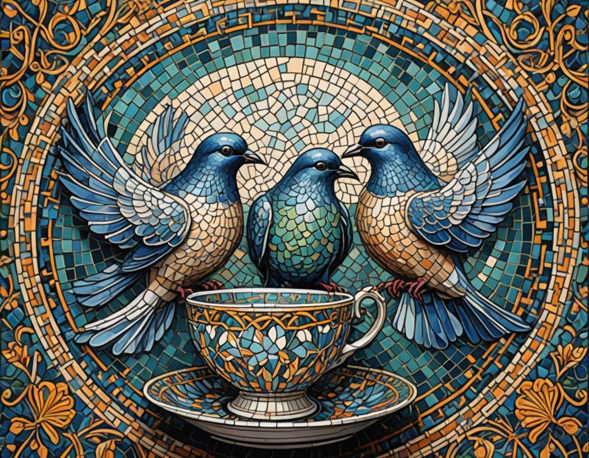 Doves Mosaic  by @Heleanna