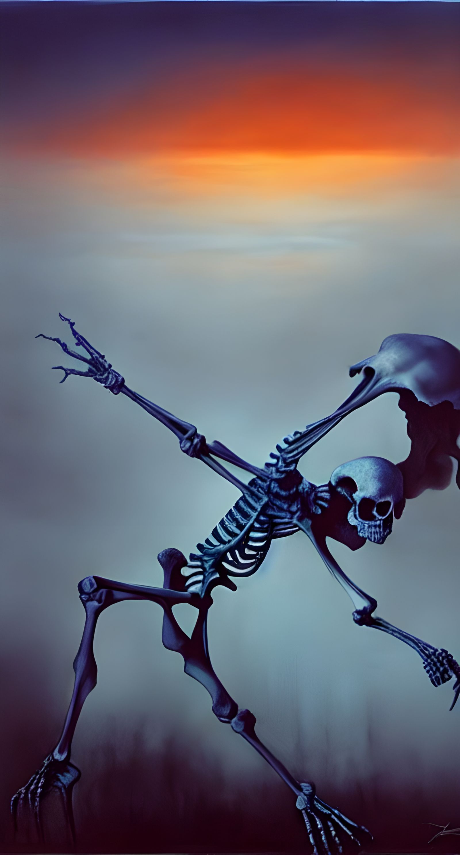 The dance of the last skeleton - AI Generated Artwork - NightCafe Creator