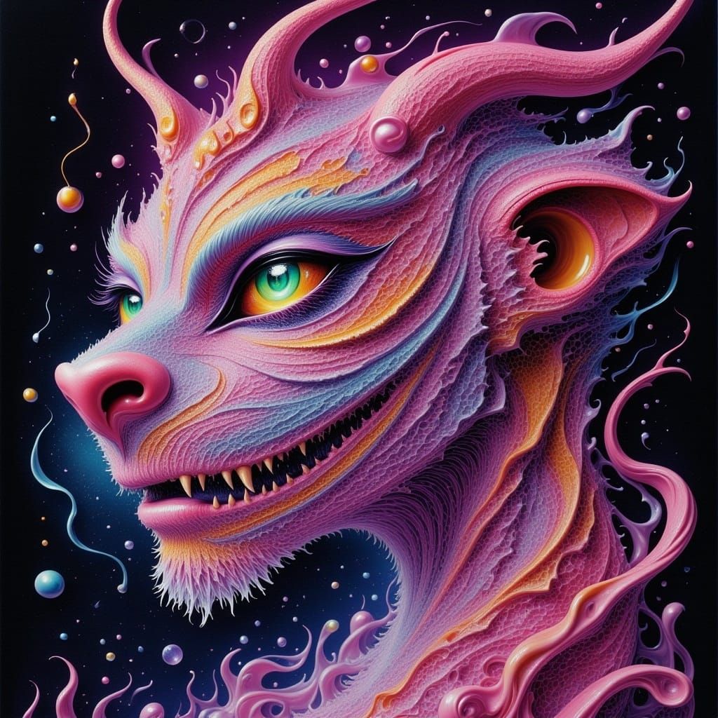 <lora:FS Turbulance:1.0> Transformation in pink

airbrush painting
albumen print
alcohol ink painting
biomorphism
biopunk
black and white ph...