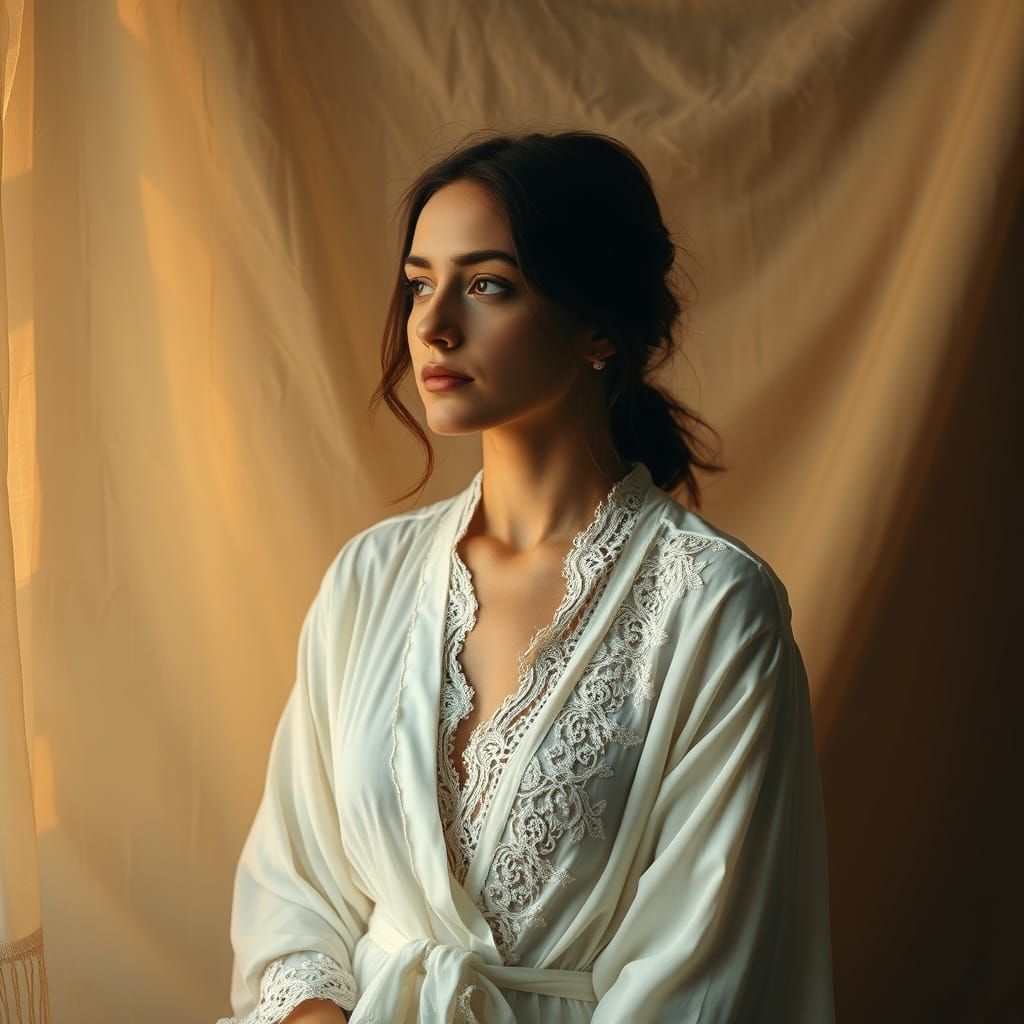 Ethereal Woman in Dreamy Landscape