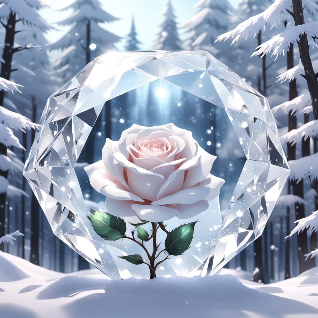 snowy white rose