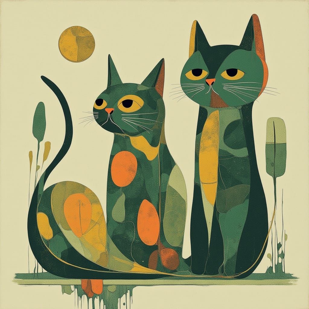 Abstract minimalist cat slug spinach <lora:CSS2Flux:1.0> <lora:Ad70s:1.0>