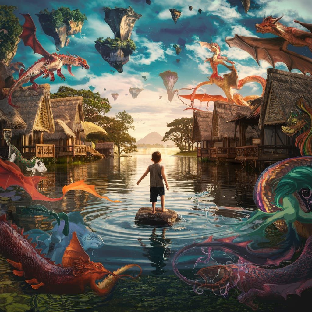 Child Inspires Village in a Fantastical Scene