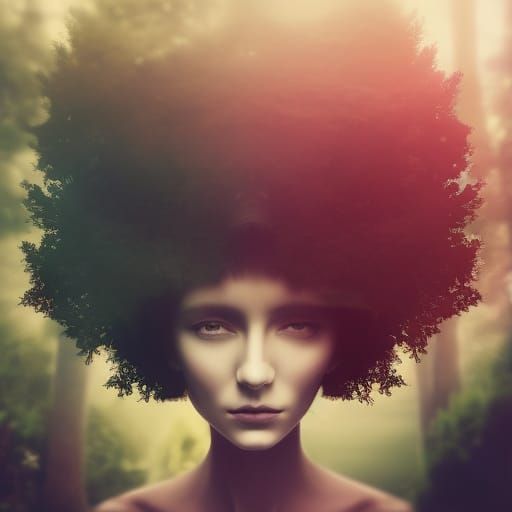 Woman tree in a park {8}