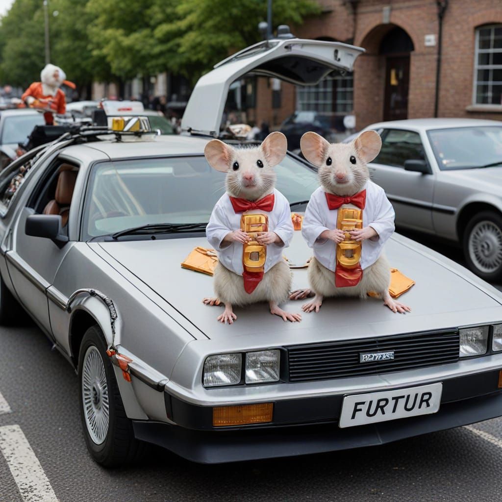 Lab Rats testing the Back to the Future car