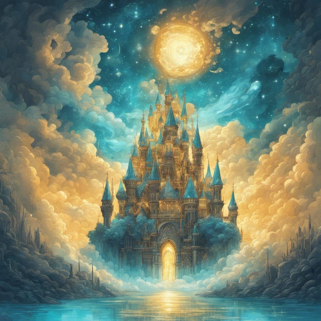 celestial castle on clouds #3 - AI Generated Artwork - NightCafe Creator