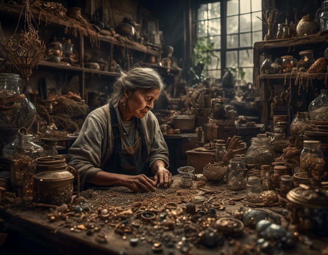 skilled jeweller immersed in their field of work!