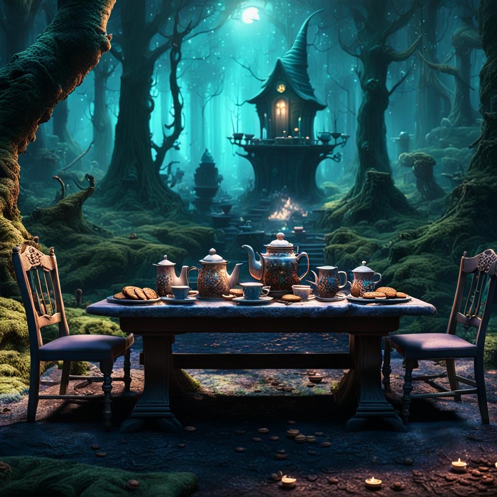 Moonlit tea party for two
