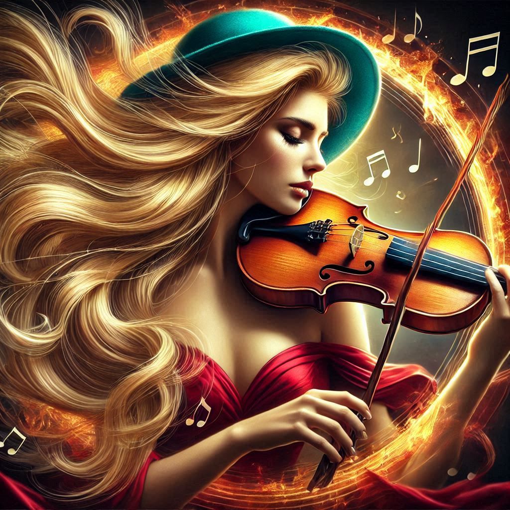 A Beautiful Woman playing a violin #2