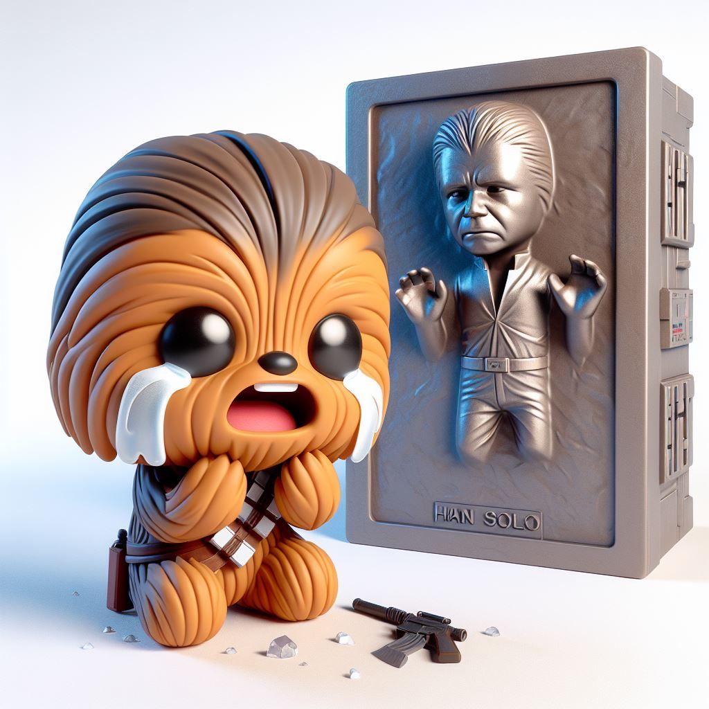 Chewbacca crying over Han Solo