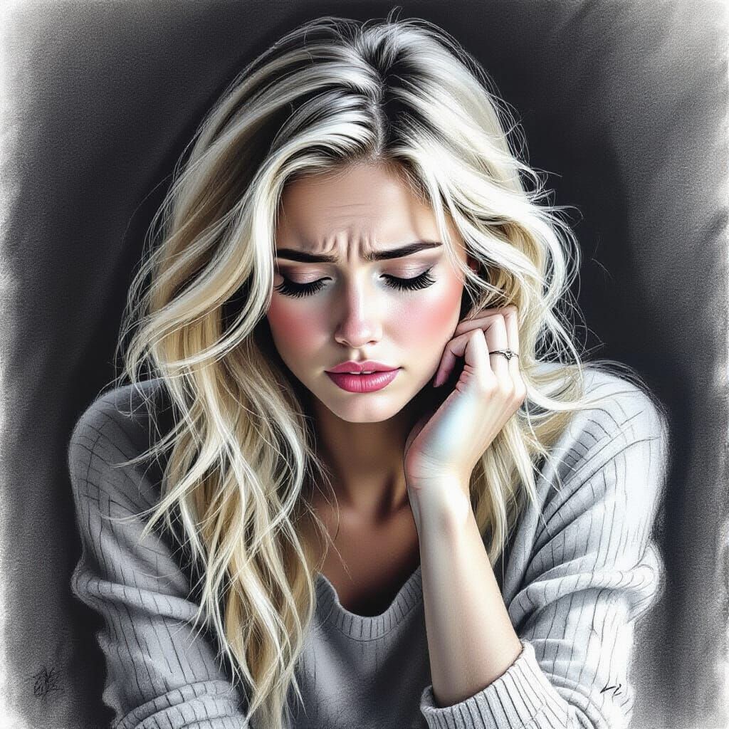 Divine Comfort for Broken Hearts in Charcoal Drawing