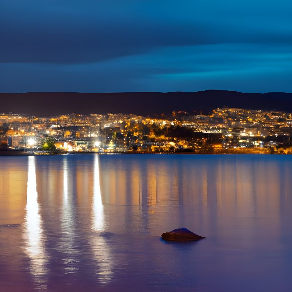 An Evening Image of Kelowna BC Canada AI Generated Artwork