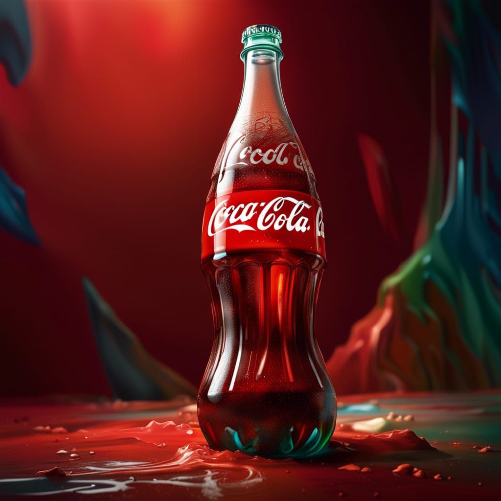 An oversized bottle of Coca Cola