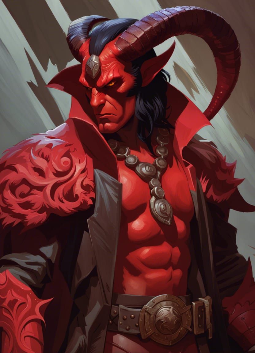 Hellboy is a Tiefling bloodline of Zariel, Neutral Good Monster Hunter ...