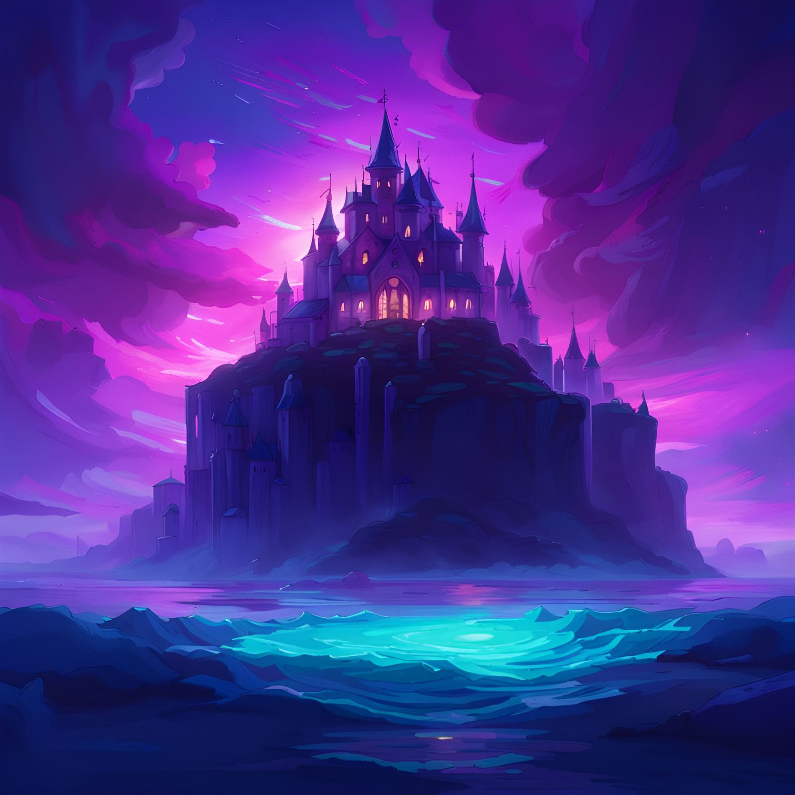 Castle over the sea - AI Generated Artwork - NightCafe Creator