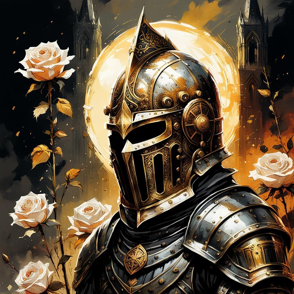 Gothic Knight Templar in Dark Fantasy Style