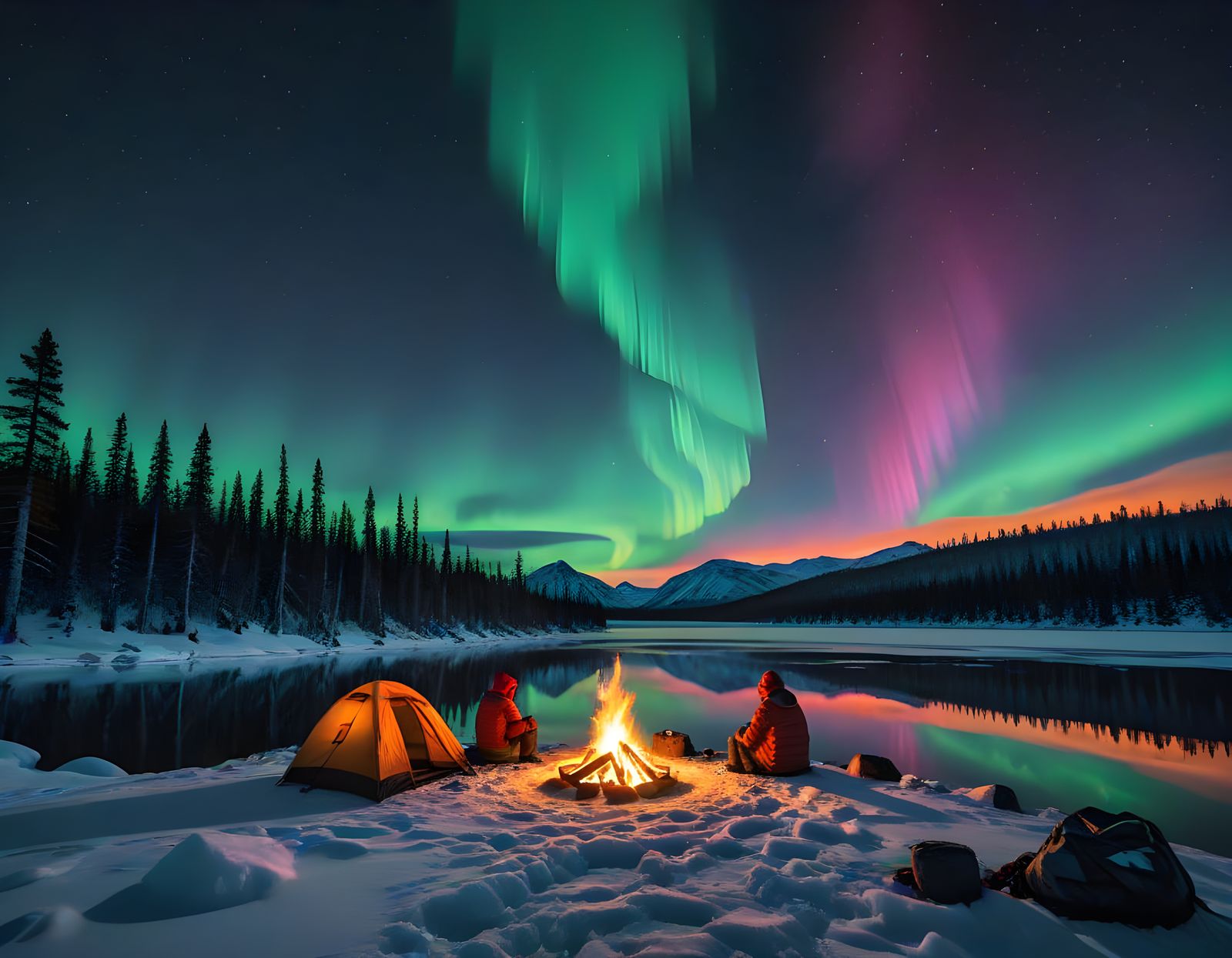 The Northern Lights Campfire  by @Runarguten