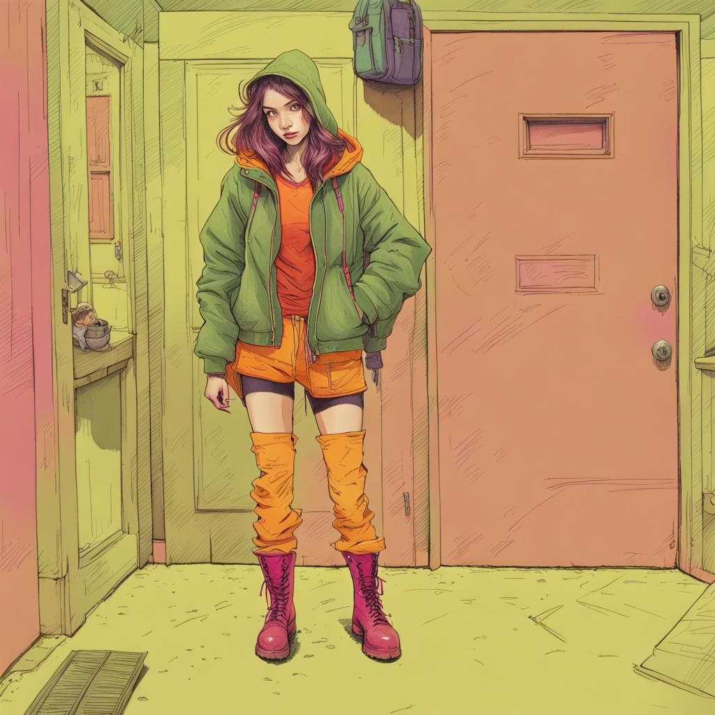 Stylish Woman in Hallway, Josan Gonzalez Style