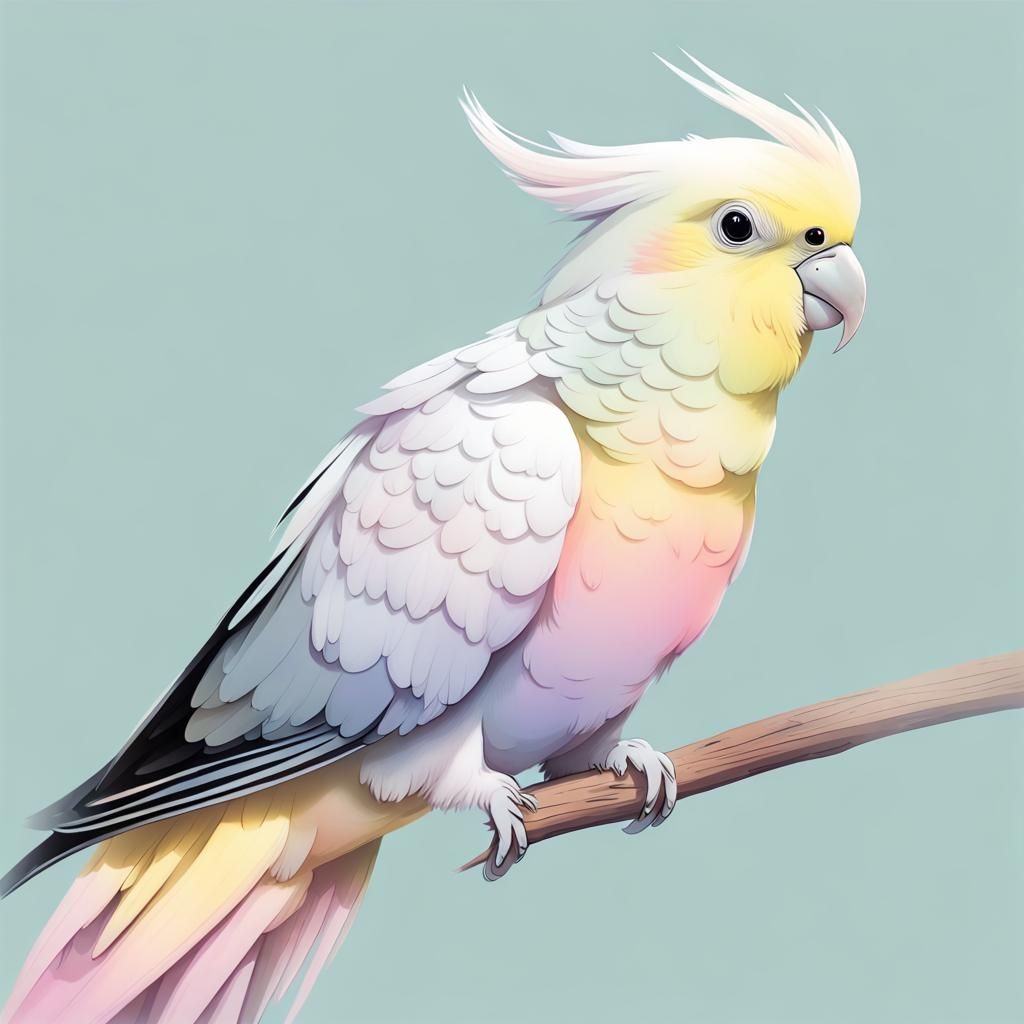 pastel gradient cockatiel - AI Generated Artwork - NightCafe Creator