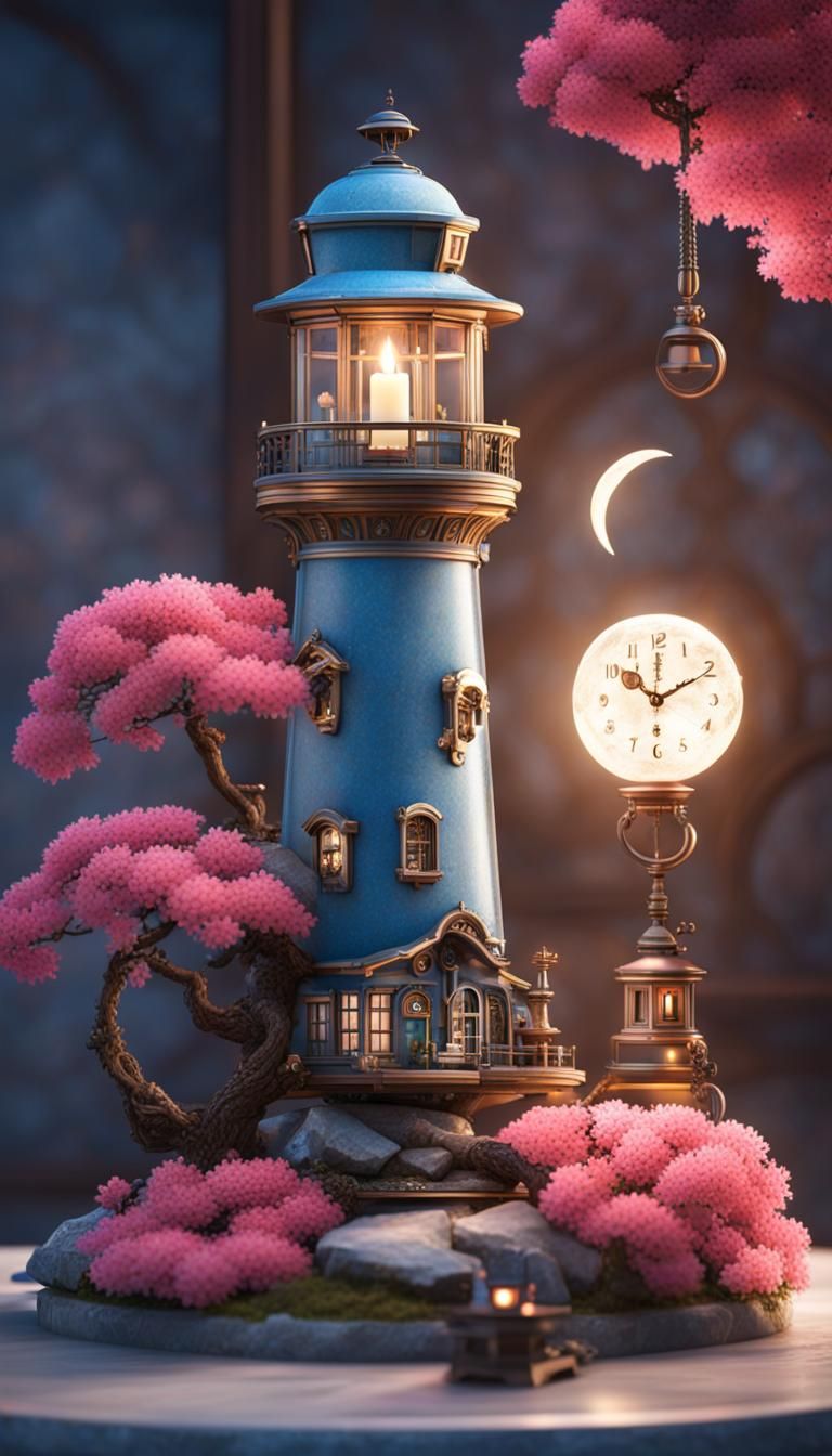 Lighthouse Lamp and Table Clock   by @Jennifer