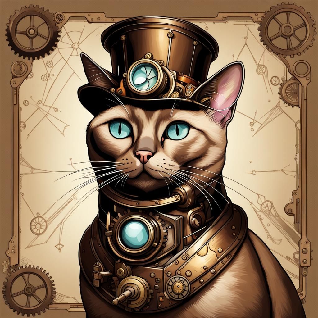 Tonkinese cat portrait