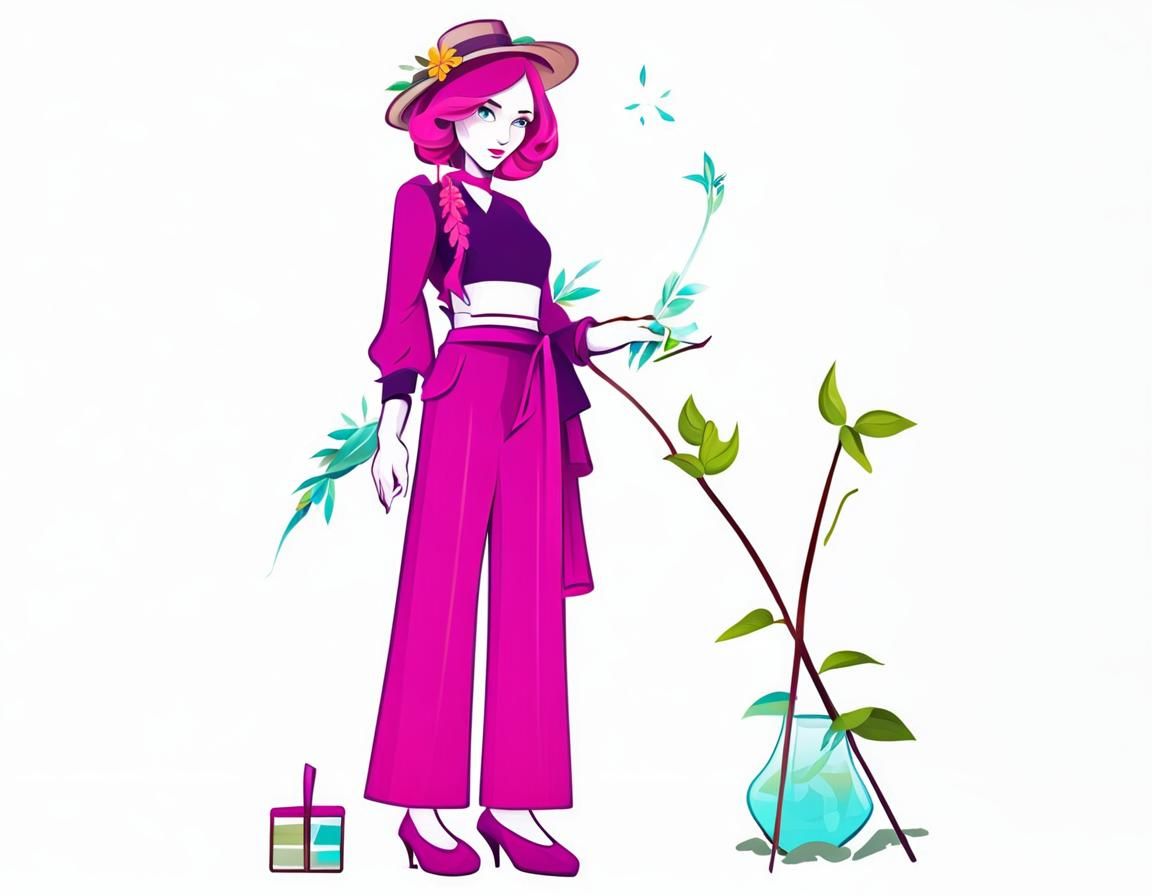 Light European hot girl style Botanist character