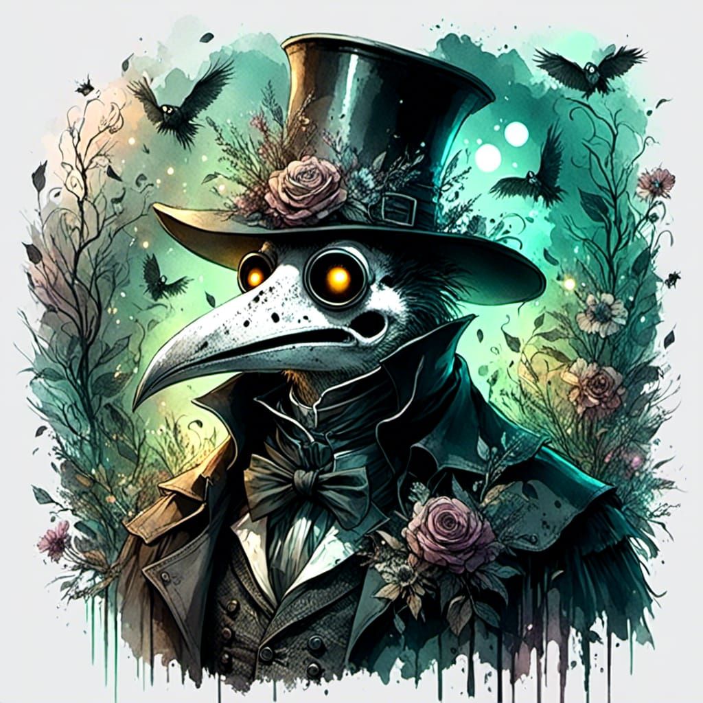 <lora:Ink watercolor:1.0> Plague Doctor