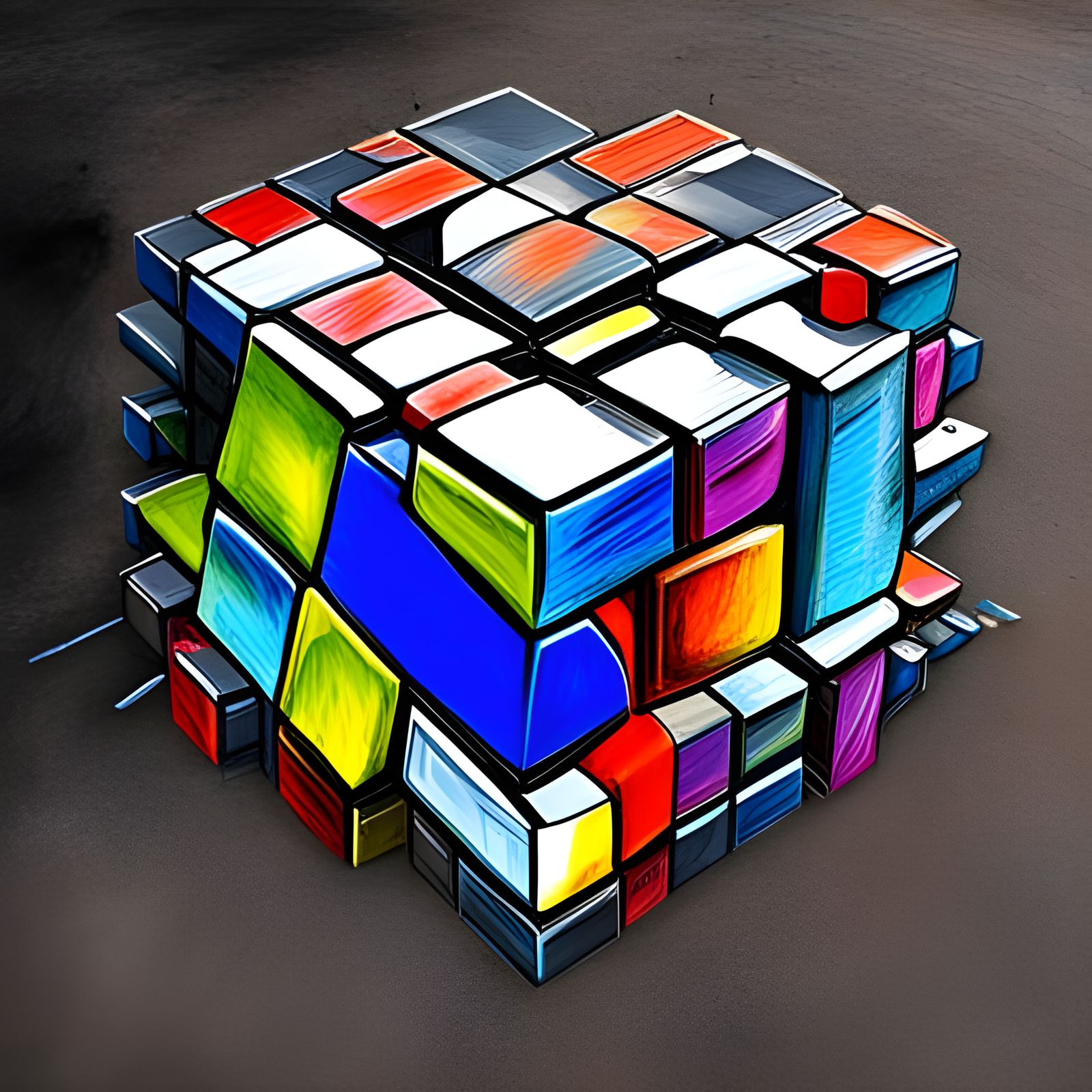 Rubik's Cube (Graffiti Art)  by @MopMan