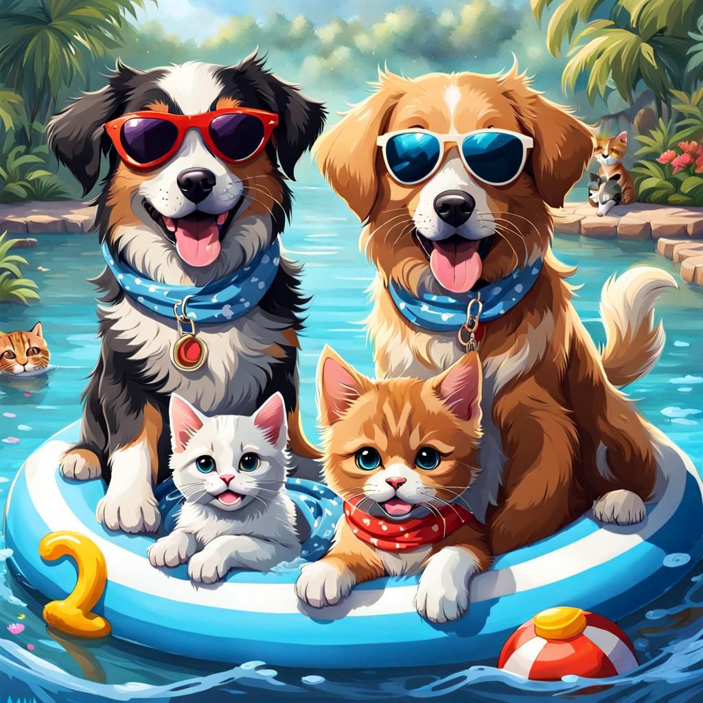 🌟 Animal Oasis Adventure 🏖️🐾 - AI Generated Artwork - NightCafe Creator