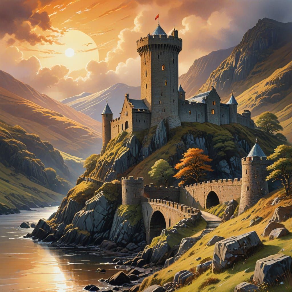 It changes to an oil paint style with impasto brushstrokes.