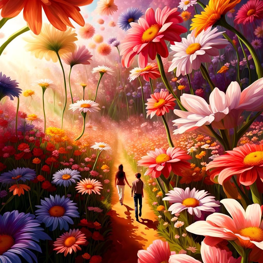 Imagine you are 1 inch tall walking through a field of beaut...