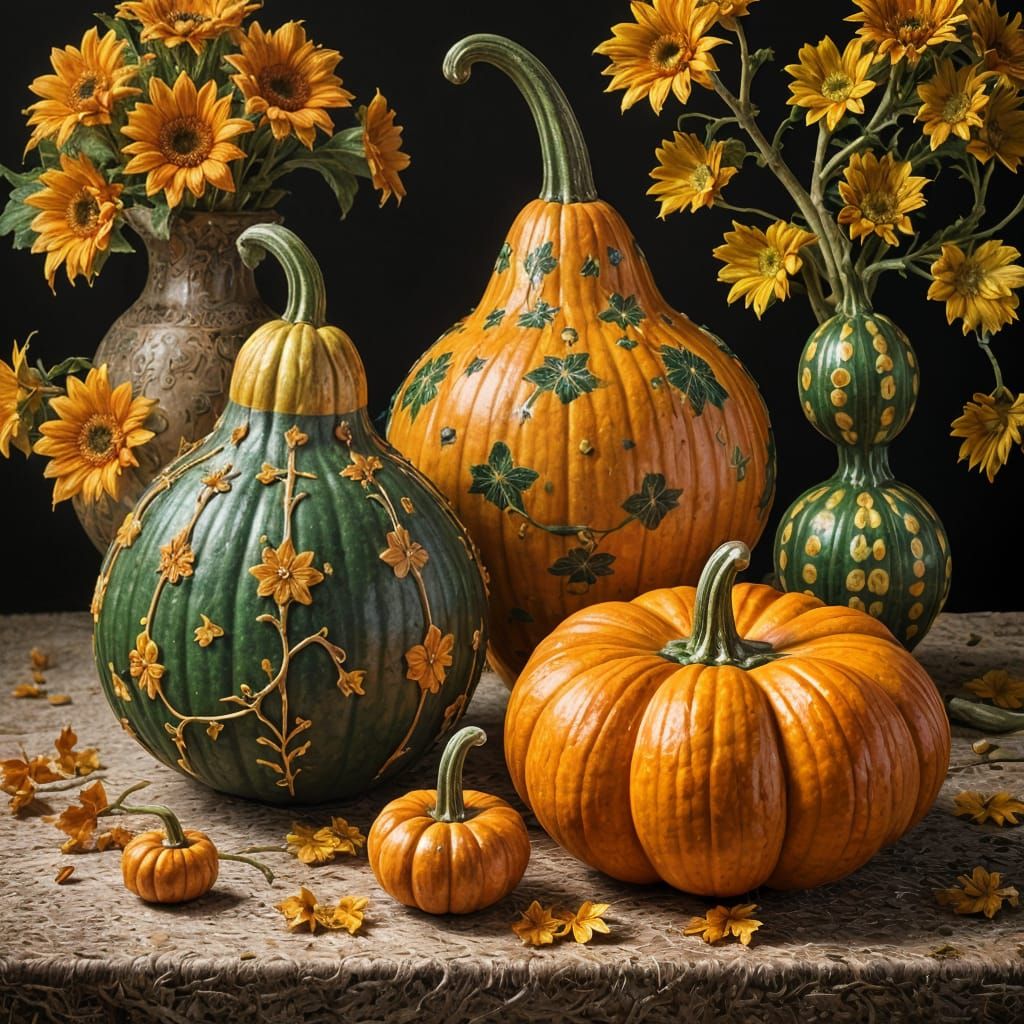 Still life gourds