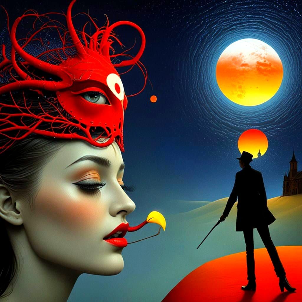 Surrealistic Masterpiece in Vibrant Hyperrealism